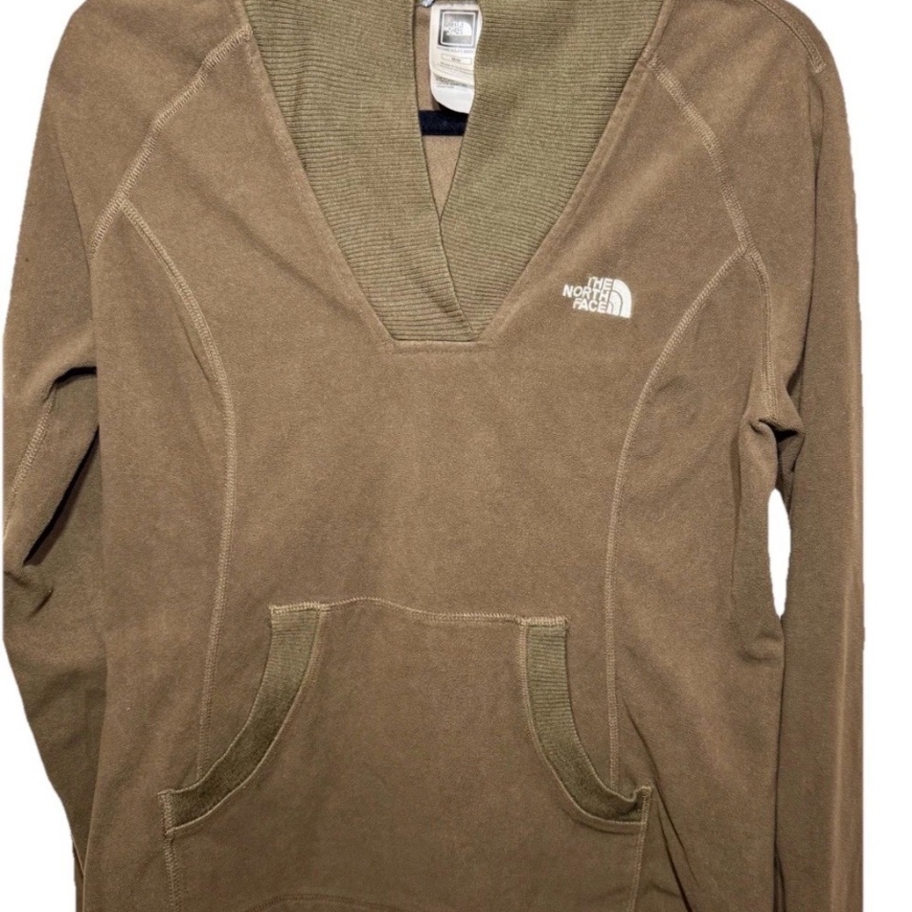 The North Face Lite Brown Fleece Pullover Women’s M Ribbed Trim Collar and Cuffs - Picture 1 of 9